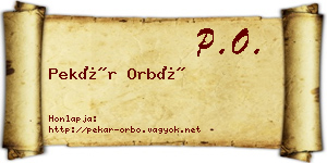 Pekár Orbó névjegykártya